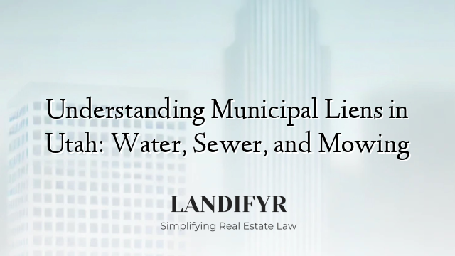Understanding Municipal Liens in Utah: Water, Sewer, and Mowing