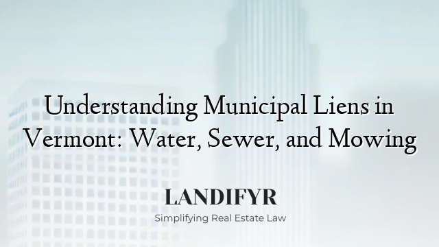 Understanding Municipal Liens in Vermont: Water, Sewer, and Mowing