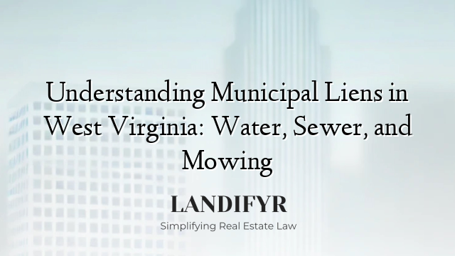 Understanding Municipal Liens in West Virginia: Water, Sewer, and Mowing