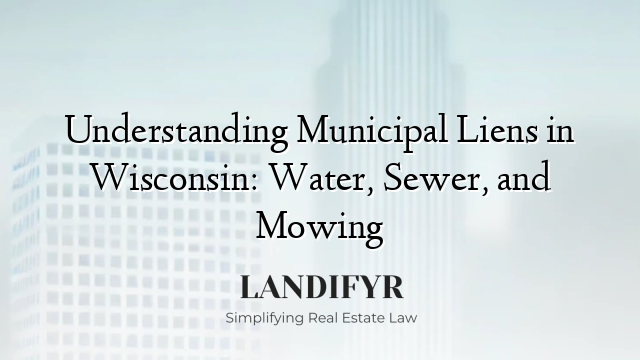 Understanding Municipal Liens in Wisconsin: Water, Sewer, and Mowing