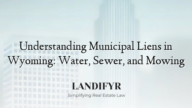 Understanding Municipal Liens in Wyoming: Water, Sewer, and Mowing