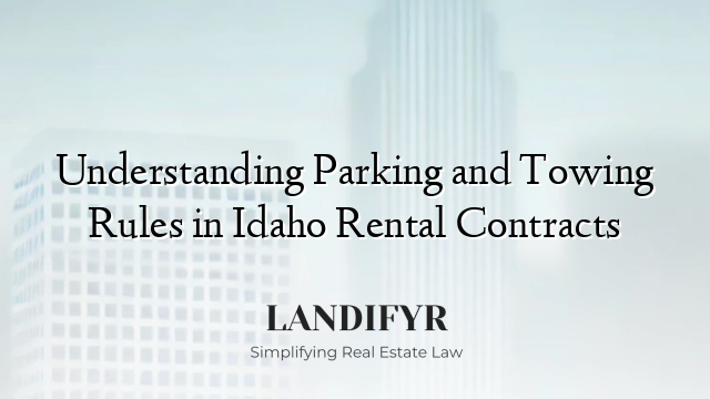 Understanding Parking and Towing Rules in Idaho Rental Contracts