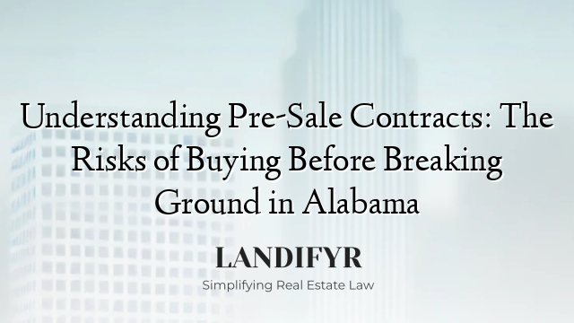 Understanding Pre-Sale Contracts: The Risks of Buying Before Breaking Ground in Alabama