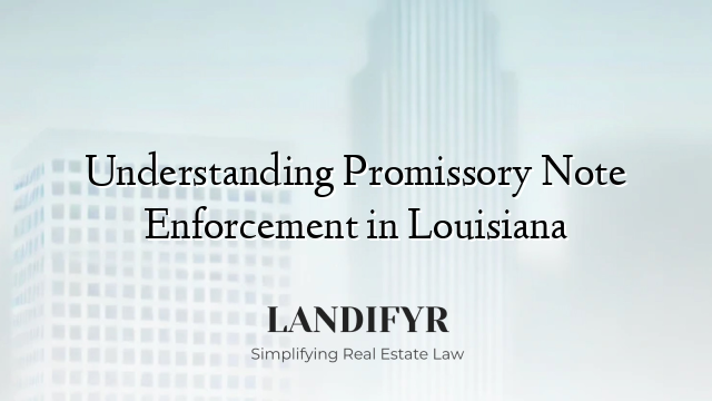 Understanding Promissory Note Enforcement in Louisiana