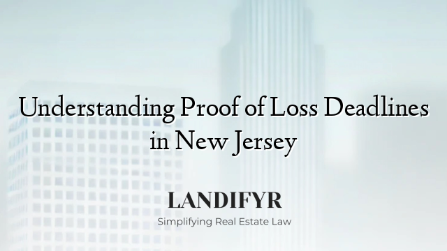 Understanding Proof of Loss Deadlines in New Jersey