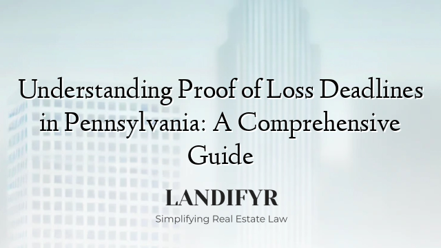 Understanding Proof of Loss Deadlines in Pennsylvania: A Comprehensive Guide