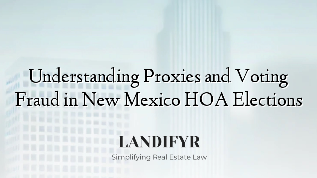 Understanding Proxies and Voting Fraud in New Mexico HOA Elections