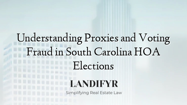 Understanding Proxies and Voting Fraud in South Carolina HOA Elections