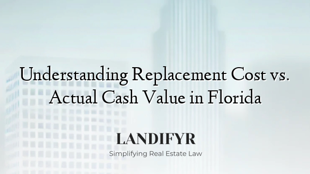 Understanding Replacement Cost vs. Actual Cash Value in Florida