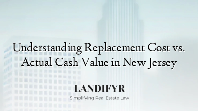 Understanding Replacement Cost vs. Actual Cash Value in New Jersey