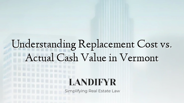 Understanding Replacement Cost vs. Actual Cash Value in Vermont