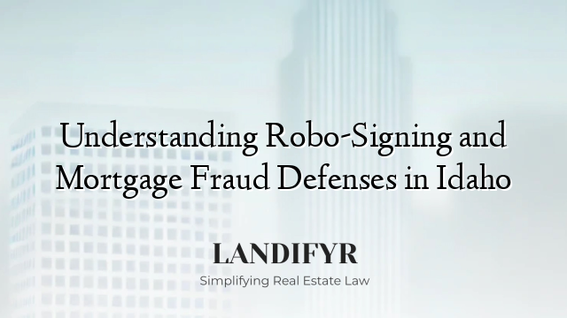 Understanding Robo-Signing and Mortgage Fraud Defenses in Idaho