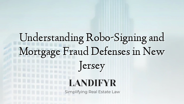 Understanding Robo-Signing and Mortgage Fraud Defenses in New Jersey
