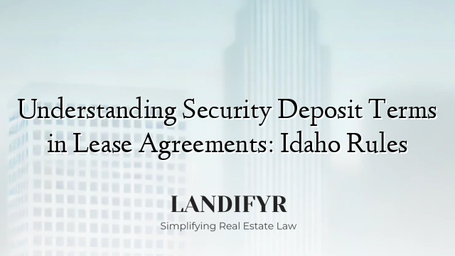 Understanding Security Deposit Terms in Lease Agreements: Idaho Rules