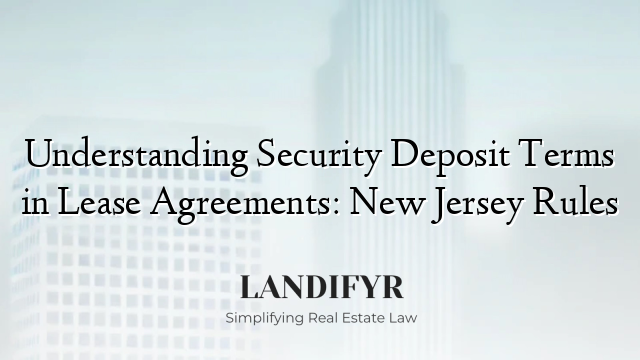Understanding Security Deposit Terms in Lease Agreements: New Jersey Rules