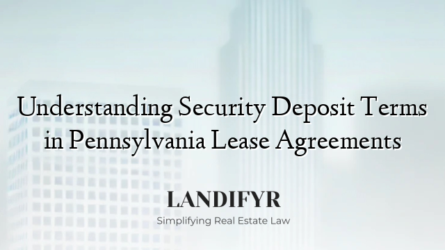 Understanding Security Deposit Terms in Pennsylvania Lease Agreements