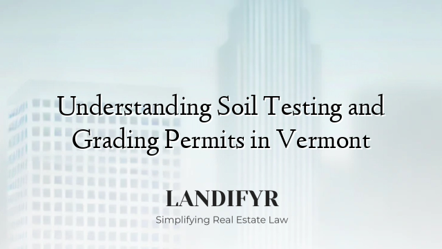 Understanding Soil Testing and Grading Permits in Vermont