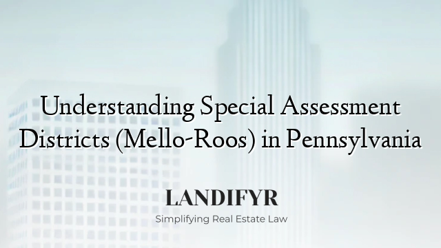 Understanding Special Assessment Districts (Mello-Roos) in Pennsylvania
