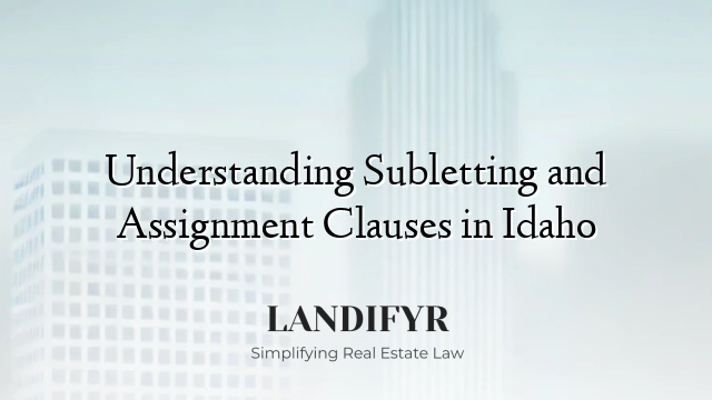 Understanding Subletting and Assignment Clauses in Idaho