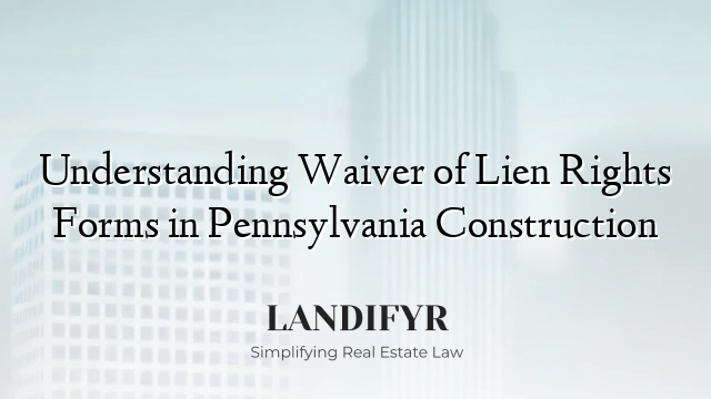 Understanding Waiver of Lien Rights Forms in Pennsylvania Construction