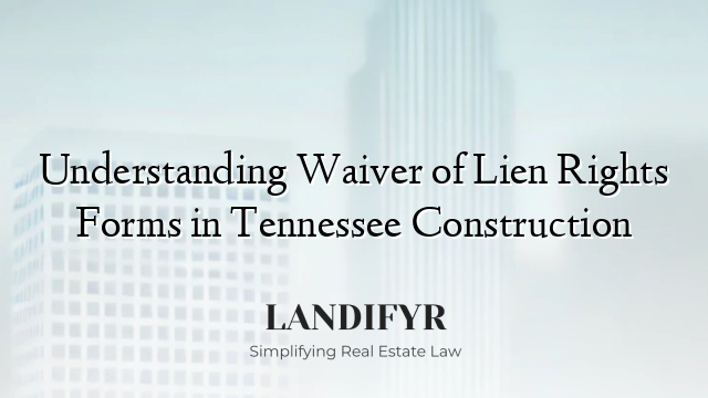 Understanding Waiver of Lien Rights Forms in Tennessee Construction