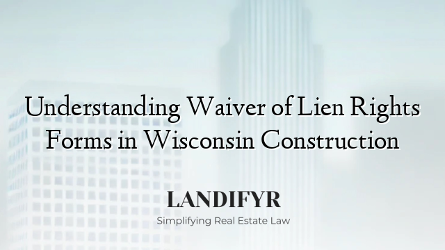 Understanding Waiver of Lien Rights Forms in Wisconsin Construction