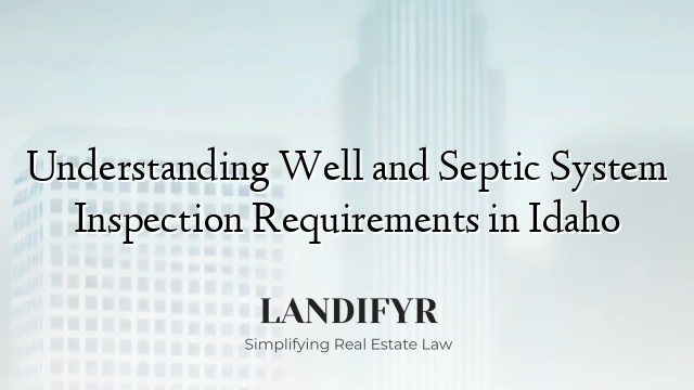 Understanding Well and Septic System Inspection Requirements in Idaho