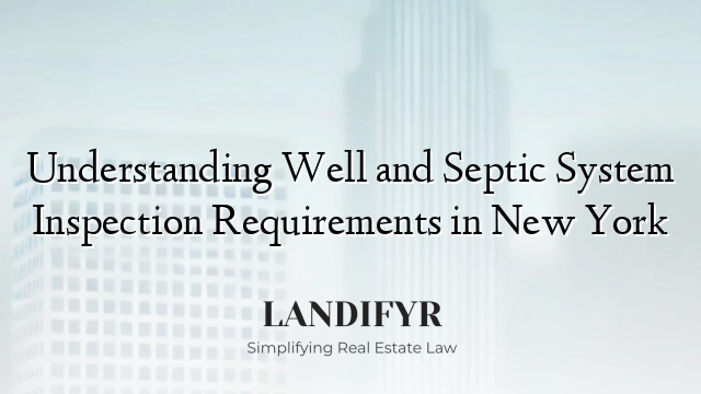 Understanding Well and Septic System Inspection Requirements in New York
