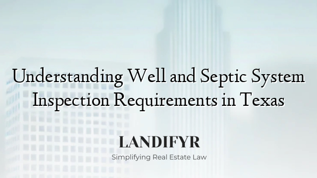 Understanding Well and Septic System Inspection Requirements in Texas
