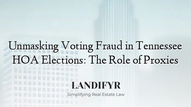 Unmasking Voting Fraud in Tennessee HOA Elections: The Role of Proxies