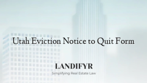 Utah Eviction Notice to Quit Form