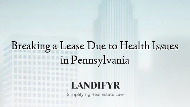 Breaking a Lease Due to Health Issues in Pennsylvania