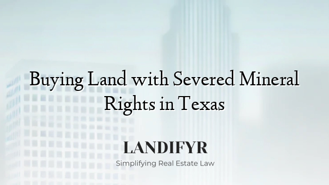 Buying Land with Severed Mineral Rights in Texas