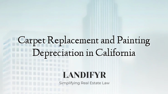Carpet Replacement and Painting Depreciation in California