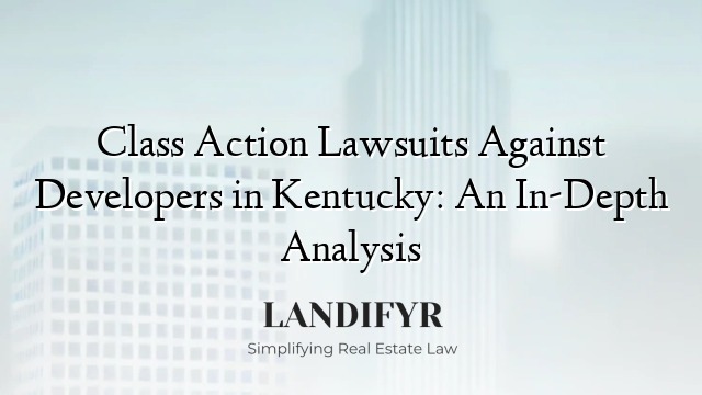 Class Action Lawsuits Against Developers in Kentucky: An In-Depth Analysis