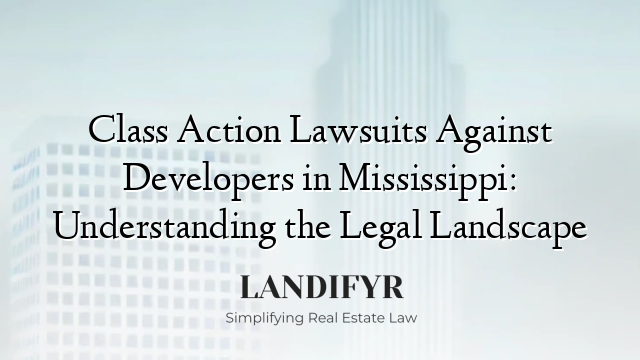 Class Action Lawsuits Against Developers in Mississippi: Understanding the Legal Landscape