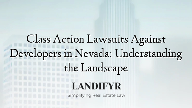 Class Action Lawsuits Against Developers in Nevada: Understanding the Landscape