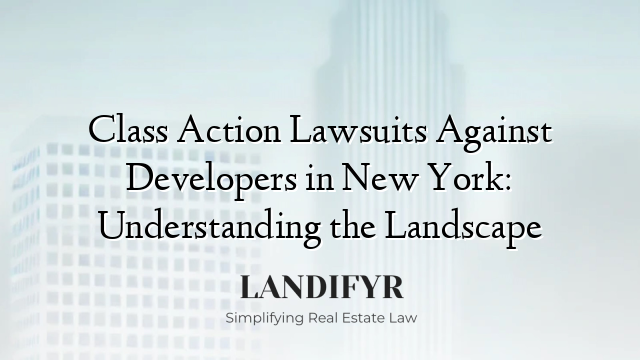 Class Action Lawsuits Against Developers in New York: Understanding the Landscape