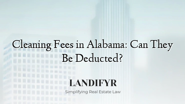 Cleaning Fees in Alabama: Can They Be Deducted?