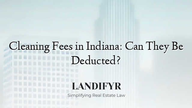 Cleaning Fees in Indiana: Can They Be Deducted?
