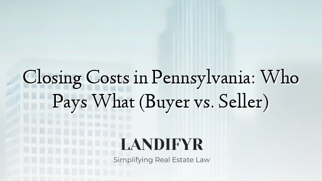 Closing Costs in Pennsylvania: Who Pays What (Buyer vs. Seller)