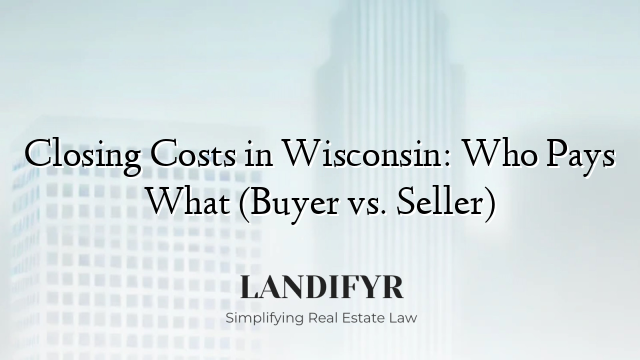 Closing Costs in Wisconsin: Who Pays What (Buyer vs. Seller)