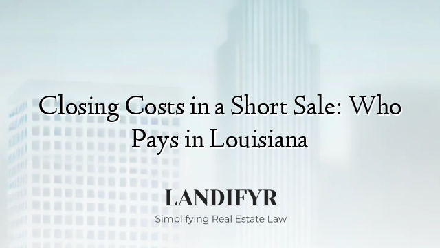 Closing Costs in a Short Sale: Who Pays in Louisiana