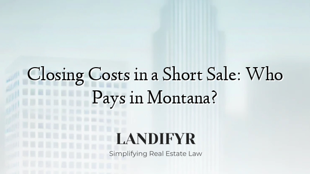 Closing Costs in a Short Sale: Who Pays in Montana?