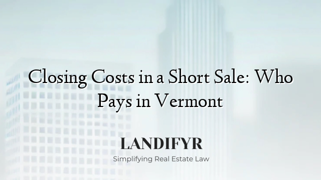 Closing Costs in a Short Sale: Who Pays in Vermont