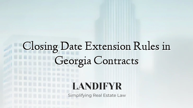Closing Date Extension Rules in Georgia Contracts