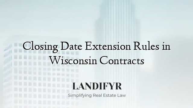 Closing Date Extension Rules in Wisconsin Contracts