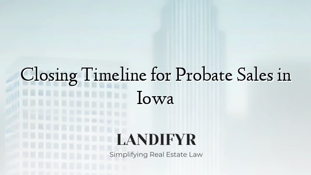Closing Timeline for Probate Sales in Iowa