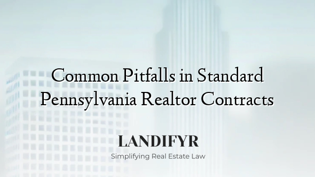 Common Pitfalls in Standard Pennsylvania Realtor Contracts