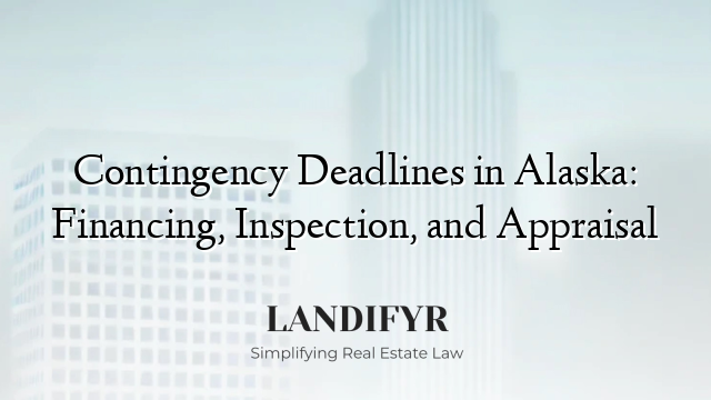 Contingency Deadlines in Alaska: Financing, Inspection, and Appraisal